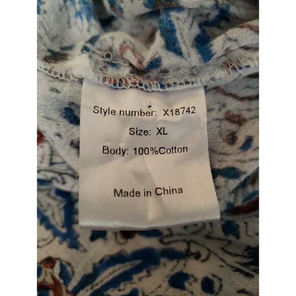 Xirena Tayler Pants Drawstring in White Mosaic Le Cactus Print Sz XL Straight - - Picture 7 of 9